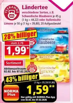 Norma LÄNDERTEE Angebot