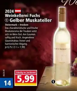 Norma Weinkellerei Fuchs Gelber Muskateller Angebot