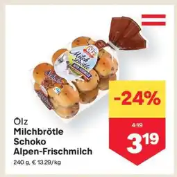 MPreis Ölz Milchbrötle Schoko Alpen-Frischmilch Angebot