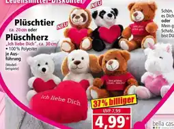 Norma Plüschtier ca. 20 cm oder Plüschherz „Ich liebe Dich“, ca. 30 cm Angebot