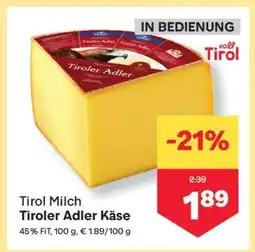 MPreis Tiroler Adler Käse Angebot