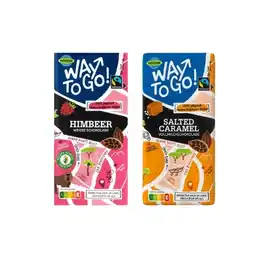 Lidl Way to go Tafelschokolade Himbeer oder Salted Caramel Lidl APP Preis Angebot