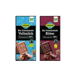 Lidl Bio Tafelschokolade Vollmilch oder Zartbitter Lidl APP Preis Angebot