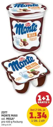 PENNY Zott monte maxi od. mega Angebot