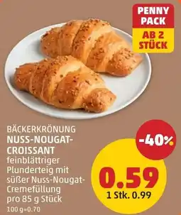 PENNY Bäckerkrönung nuss nougatcroissant Angebot