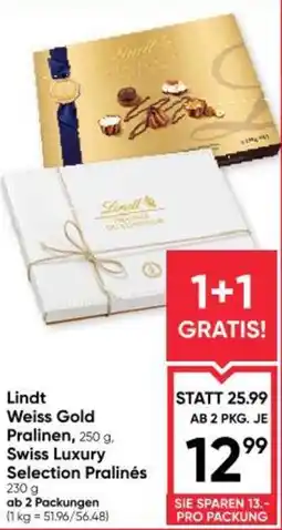 Maximarkt Weiss Gold Pralinen, Swiss Luxury Selection Pralinés Maximarkt Angebot