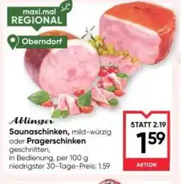 Maximarkt Saunaschinken, mild-würzig oder Pragerschinken Angebot