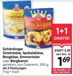 Maximarkt Gratinkäse, Spätzlekäse, Bergkäse, Emmentaler Angebot