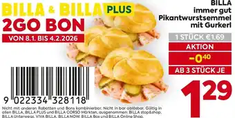 Billa BILLA immer gut Pikantwurstsemmel mit Gurkerl Angebot