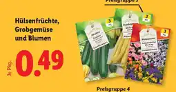 Lidl Hülsenfrüchte, Grobgemüse und Blumen Angebot