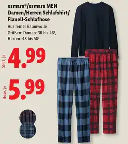 Lidl Damen/Herren Schlafshirt/ Flanell-Schlafhose Angebot