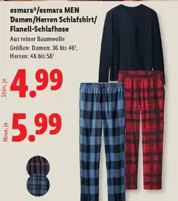 Lidl Damen/Herren Schlafshirt/ Flanell-Schlafhose Angebot