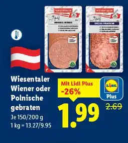 Lidl Wiesentaler Wiener oder Polnische gebraten Angebot