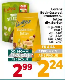Billa Lorenz Edelnüsse od. Studenten- futter div. Sorten Angebot