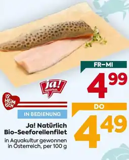 Billa Ja! Natürlich Bio-Seeforellenfilet Angebot