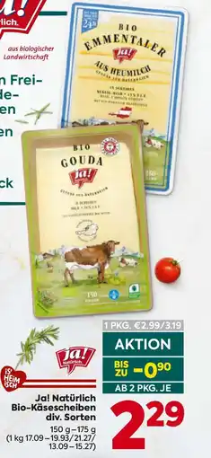 Billa Ja! natürlich bio-käsescheiben div. sorten Angebot