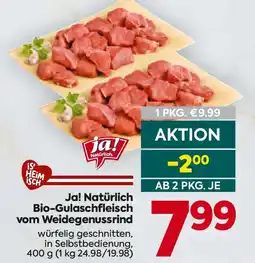 Billa Ja! natürlich bio-gulaschfleisch vom weidegenussrind Angebot
