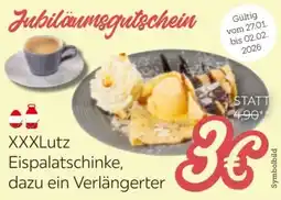 XXXLutz Eispalatschinke, dazu ein Verlängerter Angebot