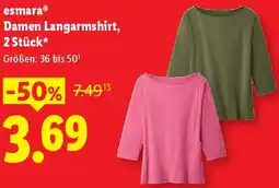 Lidl Damen Langarmshirt Angebot
