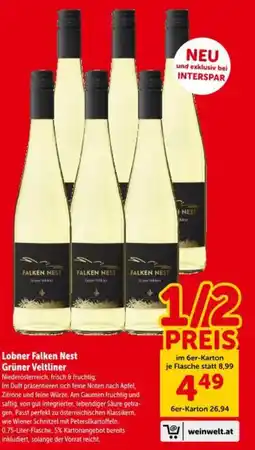 Interspar Lobner Falken Nest Grüner Veltliner Angebot