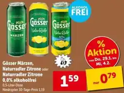 Interspar Gösser Märzen, Naturradler Zitrone oder Naturradler Zitrone Angebot