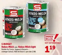 Interspar Kokos-Milch oder Kokos-Milch light Angebot