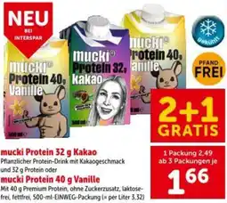 Interspar mucki Protein Kakao oder mucki Protein Vanille Angebot