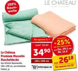 Interspar Le Château Premium Musselin Kuscheldecke Angebot