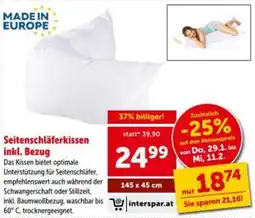 Interspar Seitenschläferkissen inkl. Bezug Angebot