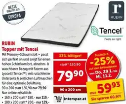Interspar RUBIN Topper mit Tencel Angebot