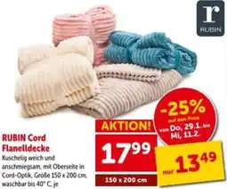 Interspar RUBIN Cord Flanelldecke Angebot