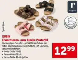 Interspar RUBIN Erwachsenen- oder Kinder-Pantoffel Angebot
