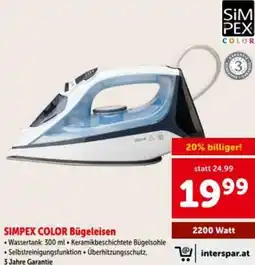 Interspar SIMPEX COLOR Bügeleisen Angebot