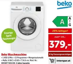 Interspar Beko Waschmaschine Angebot