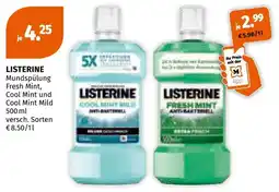 Müller Listerine mundspülung fresh mint, cool mint und cool mint mild Angebot