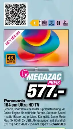 Red Zac Panasonic 164 cm ultra hd tv Angebot