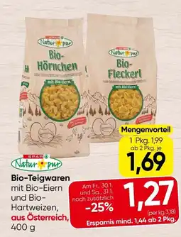 Spar Bio-Teigwaren mit Bio-Eiern und Bio- Hartweizen Angebot