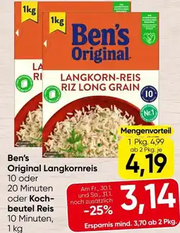 Spar Ben's Original Langkornreis oder Koch- beutel Reis Angebot