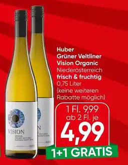 Spar Huber Grüner Veltliner Vision Organic Niederösterreich frisch & fruchtig Angebot