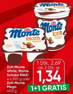 Spar Zott Monte White, Monte Schoko MAXI Angebot