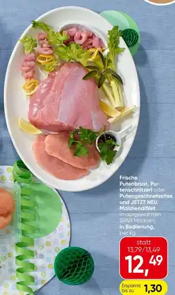 Spar Frische Putenbrust, Pu- tenschnitzerl oder Putengeschnetzeltes und JETZT NEU Maishendifilet Angebot