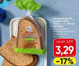 Spar Meisterbäcker Ölz Landbrot 100% Dinkel oder Weizen- mischbrot Angebot