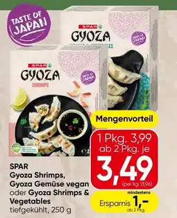 Spar SPAR Gyoza Shrimps, Gyoza Gemüse vegan oder Gyoza Shrimps & Vegetables Angebot