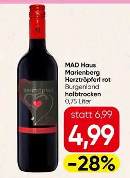 Spar MAD Haus Marienberg Herztröpferl rot Burgenland halbtrocken Angebot