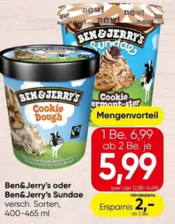 Spar Ben&Jerry's oder Ben&Jerry's Sundae Angebot