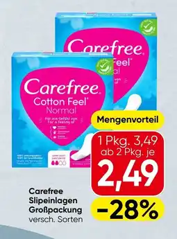 Spar Carefree Slipeinlagen Großpackung Angebot
