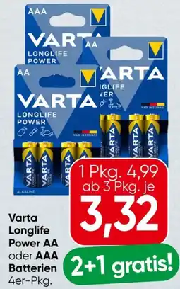 Spar Varta Batterien Longlife Power Angebot