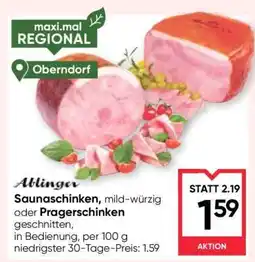 Maximarkt Saunaschinken oder Pragerschinken Angebot