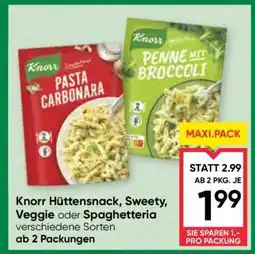 Maximarkt Knorr Hüttensnack, Sweety, Veggie oder Spaghetteria Angebot