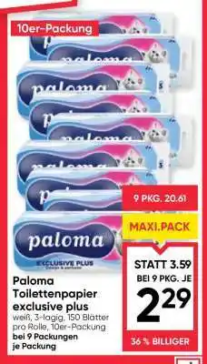 Maximarkt Paloma Toilettenpapier exclusive plus Angebot